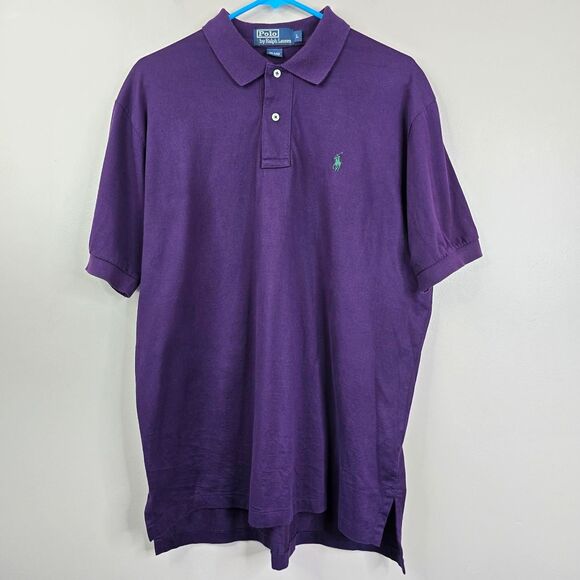 Polo Ralph Lauren Mens Short Sleeve Purple Polo Shirt Large - Picture 1 of 5